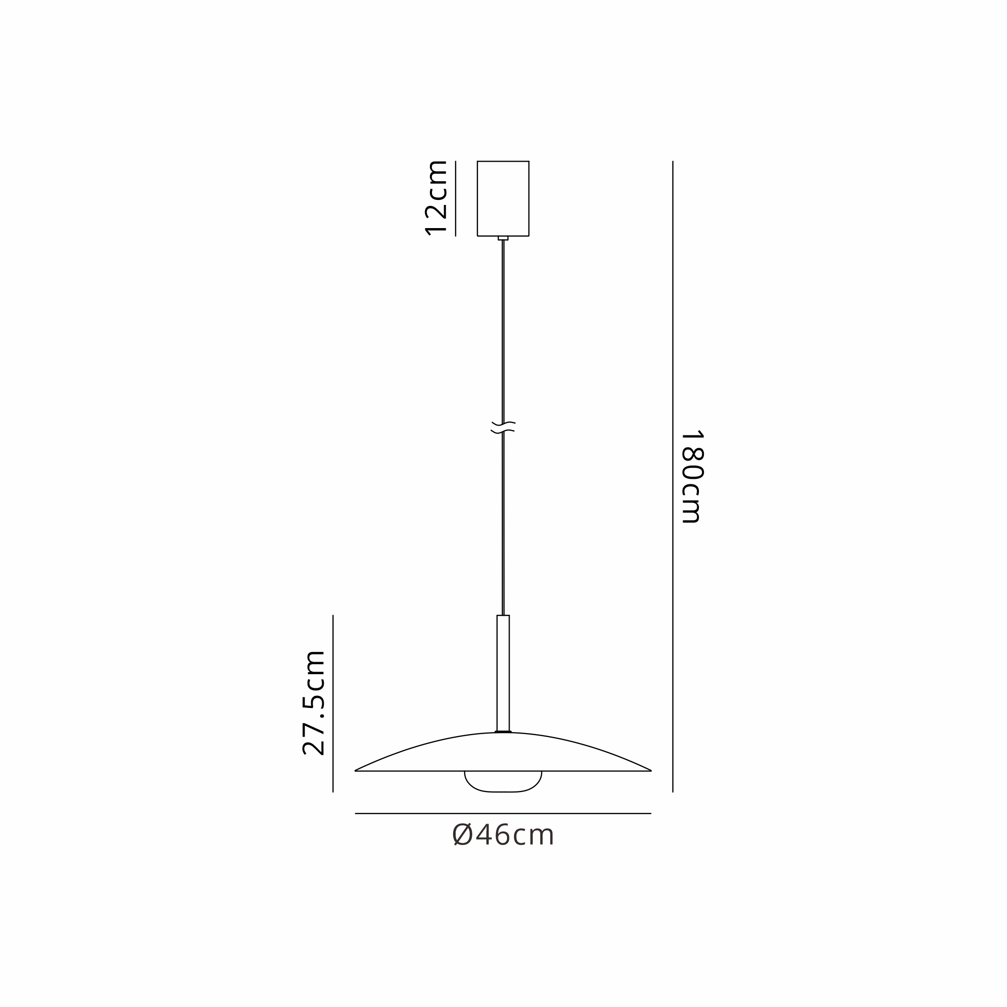 M8979  Lidia 40cm Rise And Fall Pendant 12W LED 3000K White